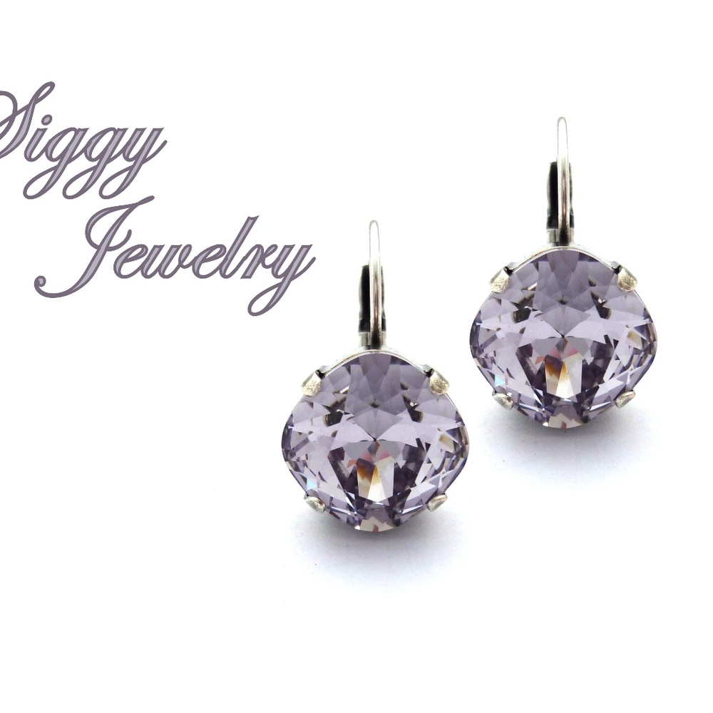 Swarovski Smoky Mauve Crystal Drop Earrings